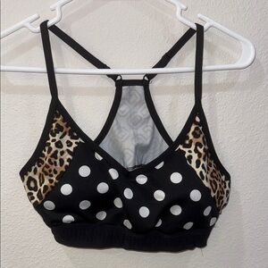 PINK Victoria's Secret Black and Leopard Print Bralette